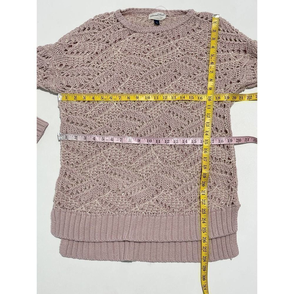 Universal Thread Open Knit Sweater Crew Neck Long Sleeve Pullover‎ Pink Cream XL - Picture 10 of 12